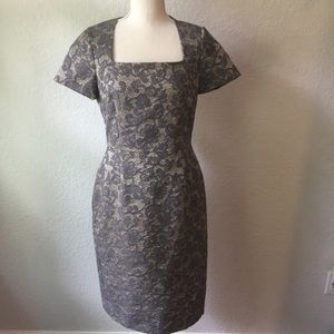 New With Tags Grey Over-lace Dress
